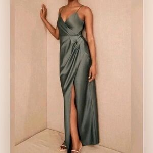 BHLDN Freya Satin Charmeuse Dress dark size 10